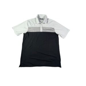 Pebble Beach Dry-Luxe Performance Polo Shirt Mens Large Grey Black Golf